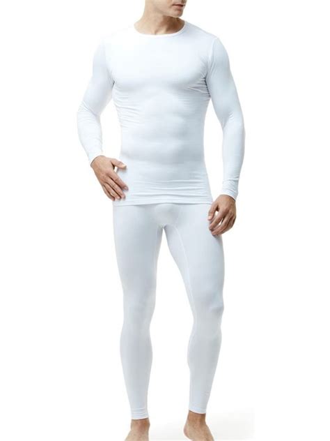 men s thermal underwear set microfiber soft fleece lined long johns winter warm base layer top