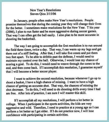The new year resolutions or goals are different for people of other age groups such as kids and adults, and the resolutions you are writing in an essay must be right according to their age. My new year resolution essay - Great College Essay