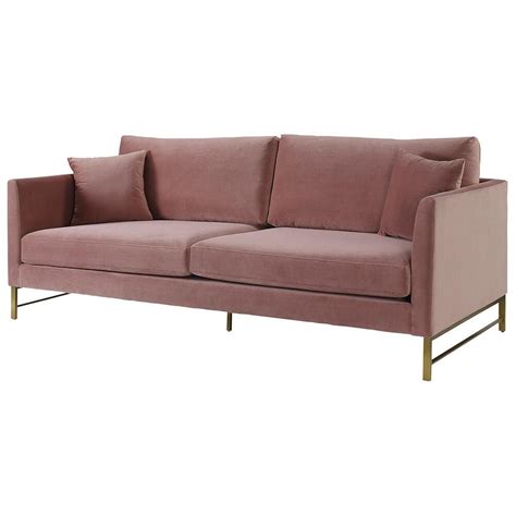 Tov Furniture Massi Velvet Sofa In Rose Velvet Nebraska Furniture Mart