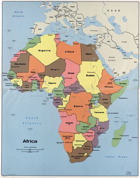 En Alta Resolución Detallado Mapa Político De África Con Las Marcas De