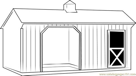 Barn Outline Prairie Barn Coloring Page Free Pages Png Clipartix