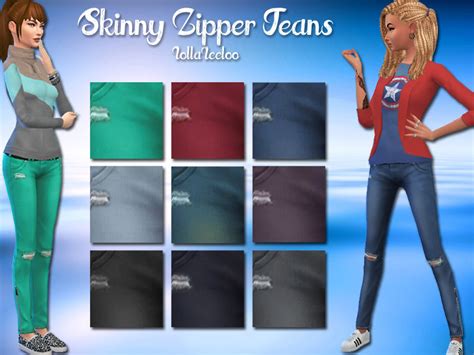 Skinny Zipper Jeans By Lollaleeloo The Sims 4 Catalog