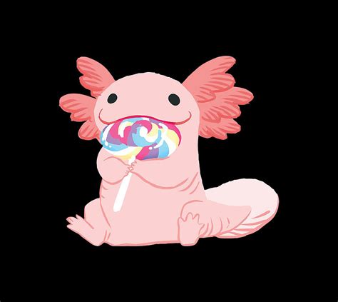 Axolotl And Candy Drawing By Rena Atit Pixels