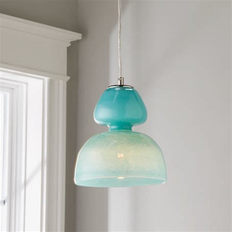 Turquoise Gourd Glass Pendant Shades Of Light Glass Pendant Shades