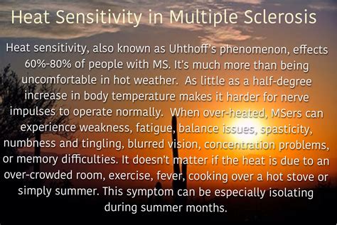Multiple Sclerosis Heat Sensitivity Uhthoffs Syndrome Multiple