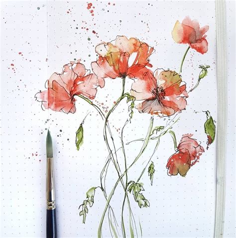 Gallery Line And Wash Flowers