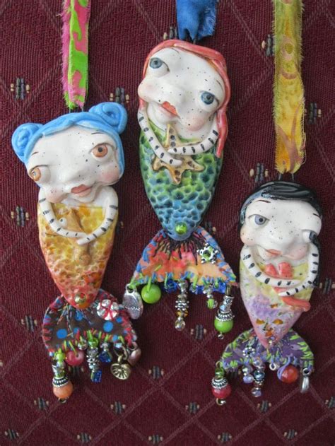 Clay Mermaids Mermaids Handsculpted Pendants By Sunny Carvalho