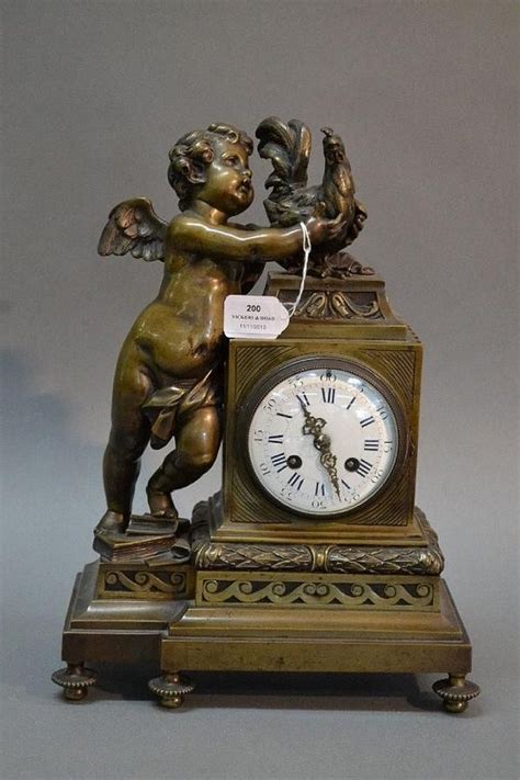 Winged Putti French Bronze Mantle Clock Clocks Figural Horology
