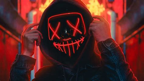 1366x768 Hoodie Guy Red Neon Light 4k 1366x768 Resolution Hd 4k Wallpapers Images Backgrounds