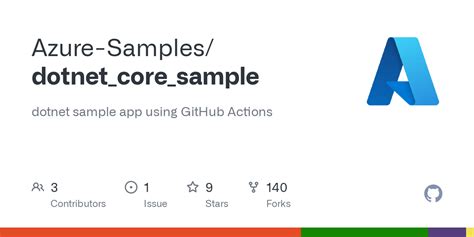 GitHub Azure Samples Dotnet Core Sample Dotnet Sample App Using