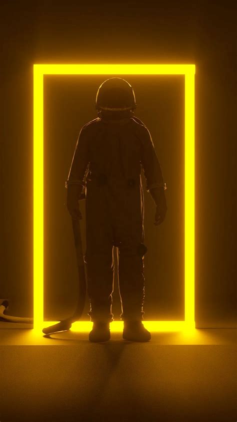 Download Wallpaper 938x1668 Astronaut Portal Neon Frame