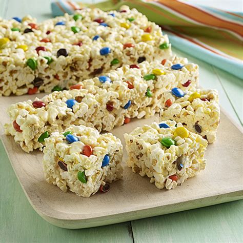 Marshmallow Popcorn Bars With Chocolate Candies Ready Set Eat