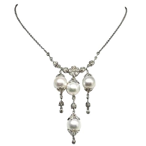 South Sea Pearl Diamond And 18k Gold Necklace For Sale At 1stdibs