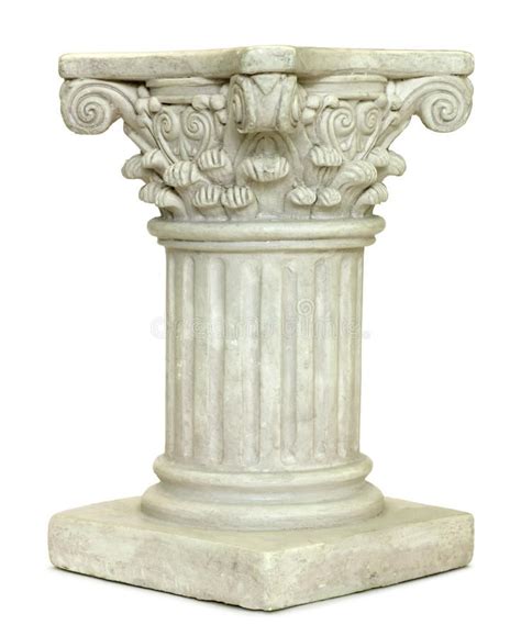Ancient Pedestal Greek Styled Ornamental Pedestal On White Background