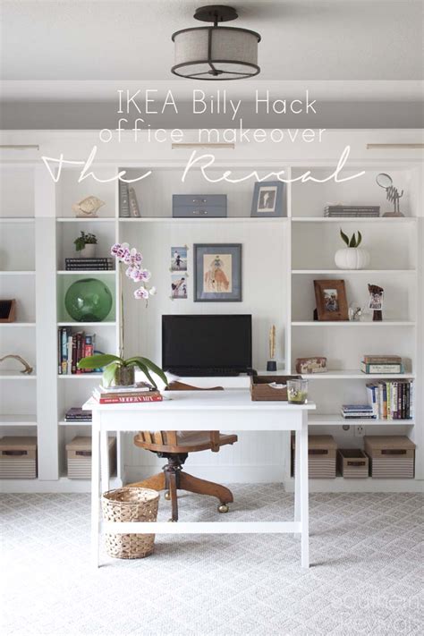 Office Makeover Reveal IKEA Hack Built In Billy Bookcases Southern Revivals