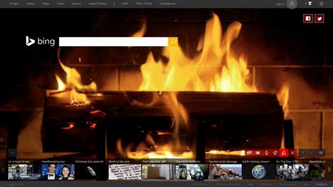 You Can Add A Crackling Fireplace And Other Holiday Effects On The Bing