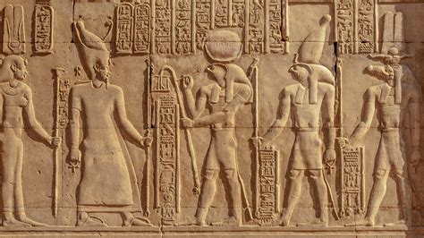 grabado del templo de kom ombo egipto civilización egipcia antiguo arte egipcio egipto faraones