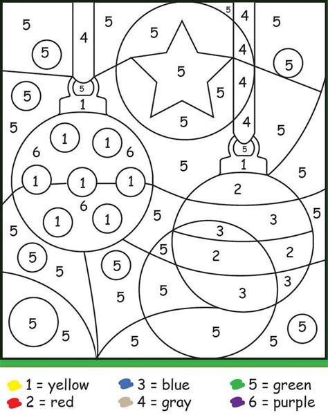 Color By Number Christmas Worksheets Free