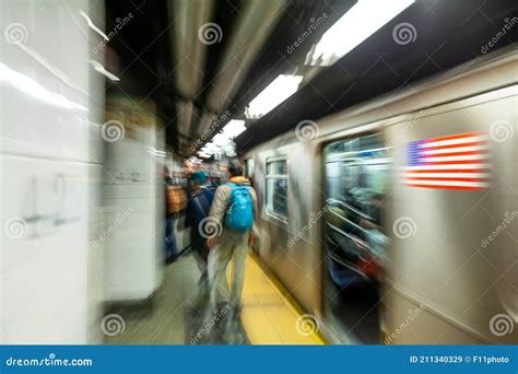 New York City Subway Train System In Manhattan Editorial Stock Image