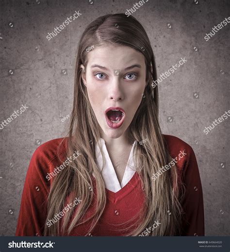 Shocked Woman Stock Photo Edit Now 649664020