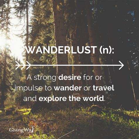 Wanderlust A Strong Desire For Or Impulse To Wander Or Travel And