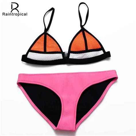 Raintropical 2018 New Sexy Women Swimwear Multicolor Solid Swimsuit High Waist Bathing Suit Plus