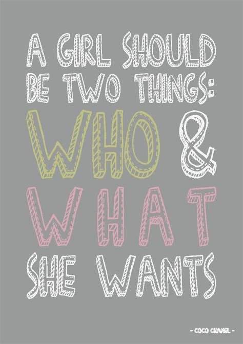 Quote Postkaart A Girl Should Be Two Things Who And What She Wants Quote Postkaart A Girl Should