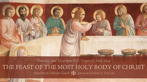 Feast Of Corpus Christi Mass 600 Pm Youtube