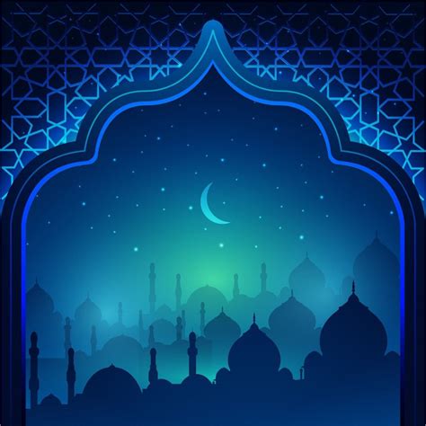 Islamic Night Scene With Moon And Stars