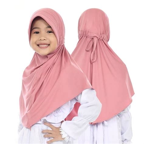 Jual Kerudung Anak Sekolah Sd Ukuran S Cod Hijab Jilbab Kerudung Bergo Serut Anak Sekolah Bergo