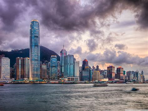 Victoria Harbour Hong Kong Hdr Ultra Hd Desktop Background Wallpaper