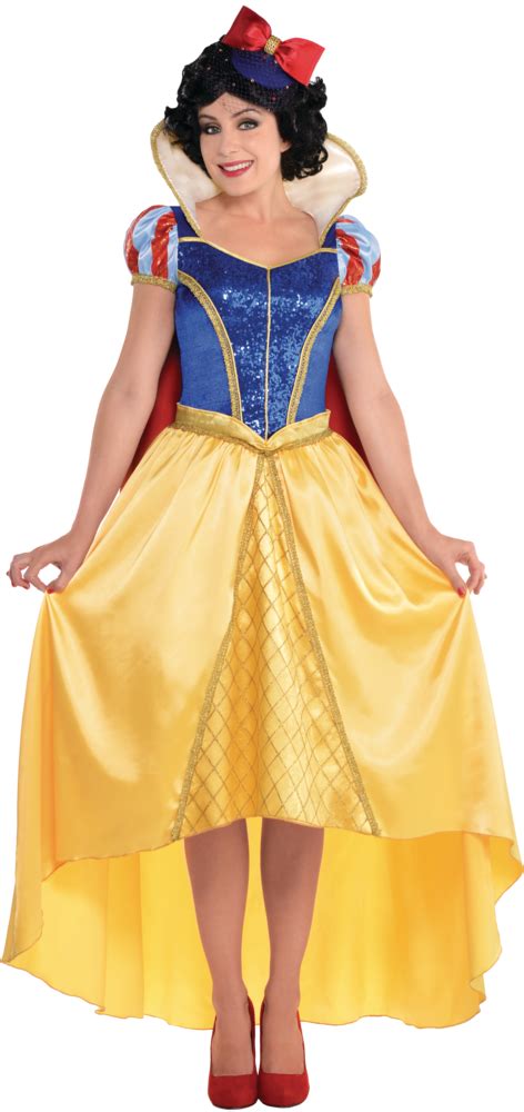 women s disney snow white blue yellow princess dress with hat and bow halloween costume assorted