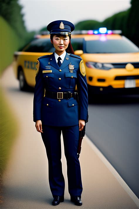 Lexica Nice Japanese Girl In Police Uniform With A Rifle Full