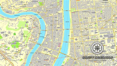 Lyon France Printable Vector Street City Plan Map Full Editable