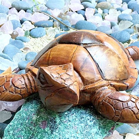 Wood Hand Carved Sea Turtle New Earth Ts Sea Turtle Turtle