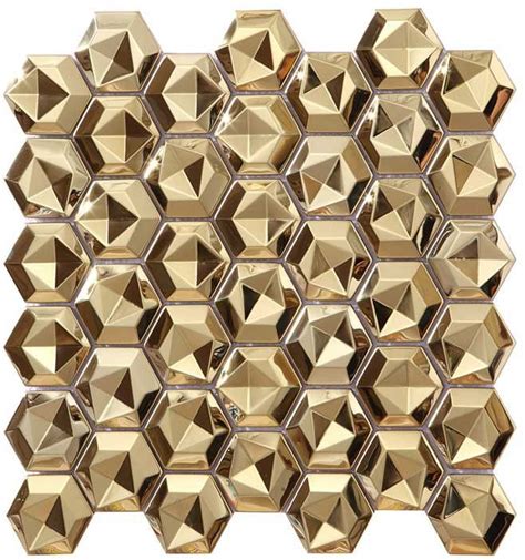 Avatar Gold Hexagon Mosaic Tile Luxury Tiles