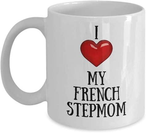 I Love My French Stepmom Mug Novelty Heart Coffee Cup