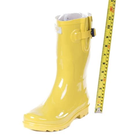 Forever Young Women Mid Calf 11 Yellow Rubber Rain Boots Walmart