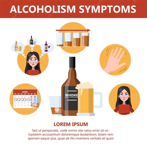 Premium Vector Alcohol Addiction Symptoms Danger From Alcoholism Infographic