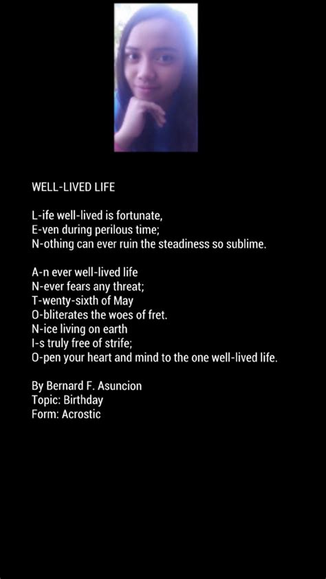 Well Lived Life Well Lived Life Poem By Bernard F Asuncion
