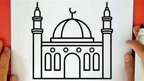 كيف ترسم مسجد جميل وسهل خطوة بخطوة رسم مسجد سهل رسم سهل تعليم