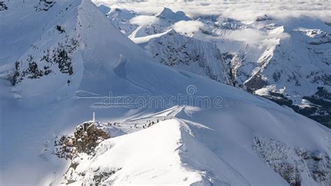 Snow Capped Mountain And Slope In Jungfrau Interlaken Switzerland
