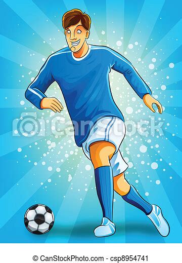 Vector Clip Art Of Soccer Player Dribble A Ball Cartoon Illustration