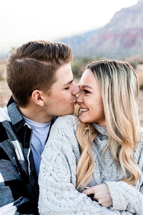 Nose Kisses During Couples Photoshoot at Red Rock, Las Vegas | City engagement photos, Las vegas ...