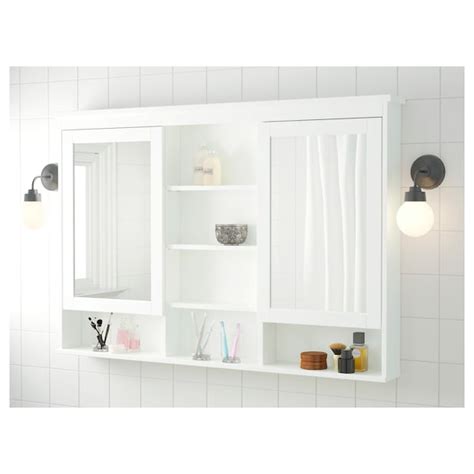 Hemnes mirror cabinet with 2 doors, white, 32 5/8x6 1/4x38 5/8. HEMNES Mirror cabinet with 2 doors, white, 55 1/8x38 5/8 ...