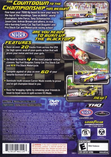 Nhra Countdown To The Championship 2007 Playstation 2 Ps2 Game