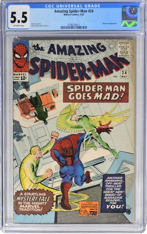 Dig Auction Amazing Spider Man 24 Cgc Fn 55 1965