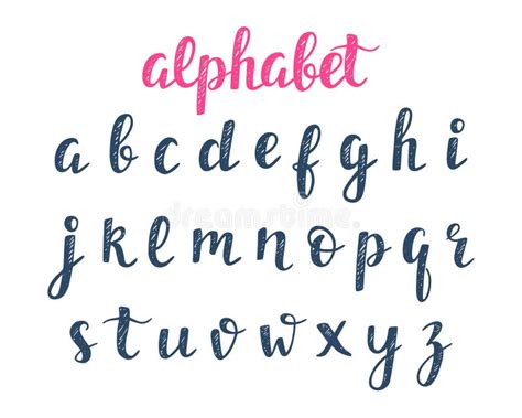 Vector Alphabet Abc Hand Lettering Stock Vector Illustration Of