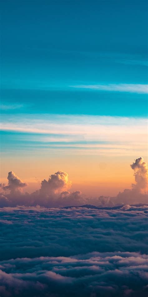 Download Wallpaper 1080x2160 Sky Pillars Of Clouds Sunset Honor 7x