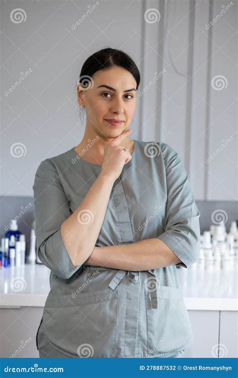 Cosmetologist In A Cosmetic Studio Salon Dermatologist Cosmetologist